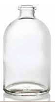 250 ml injectieflacon, helder, type 1 geblazen glas